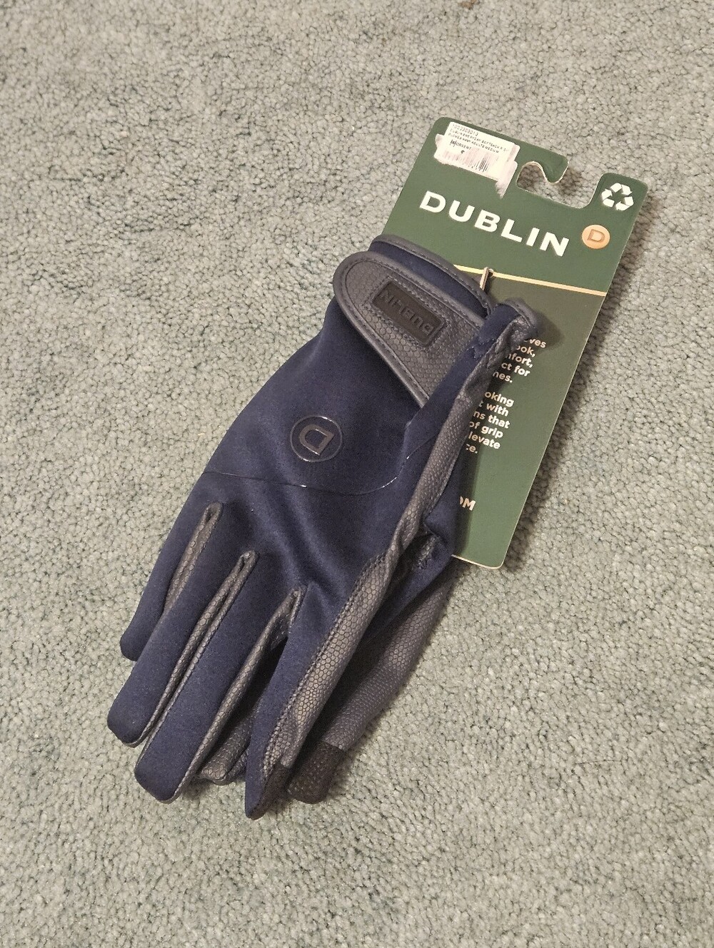 NWT Dublin Ladies Navy Riding Gloves M
